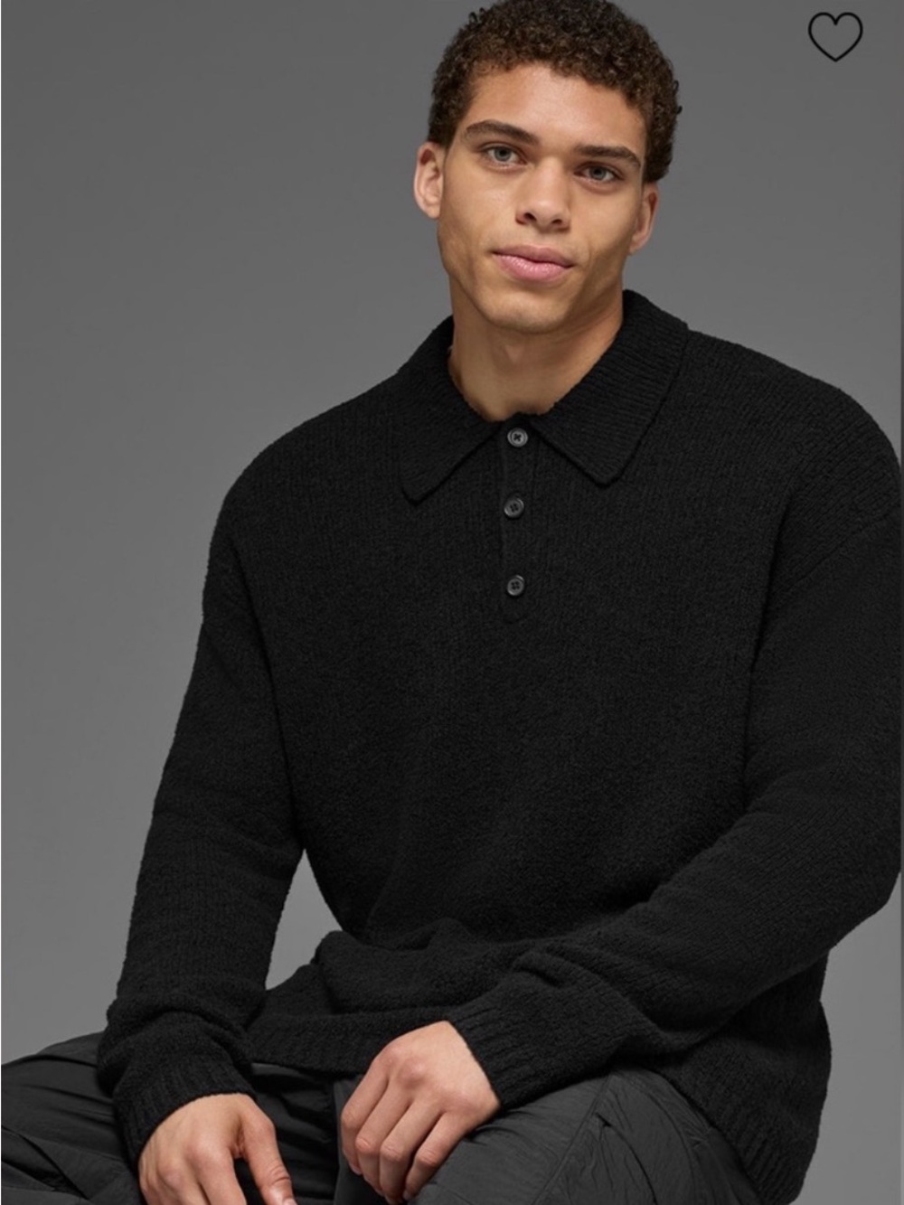 ALO Yoga Men’s “Loose Terry” Long Sleeve Polo (L) *NEW FOR FALL*